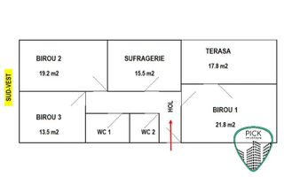 P 4169 - Birou cu 4 încăperi în Târgu Mureș - Semicentral - Schiță 12