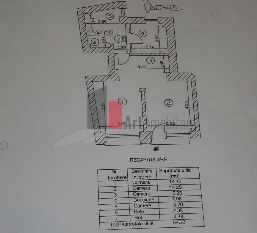 Spatiu Comercial de inchiriat in Centrul Vechi, 55mp - Schiță 7