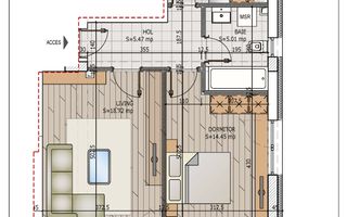 Apartament 2 Camere decomandat,finalizat, 0% Comision - metrou  Teclu - Schiță 5