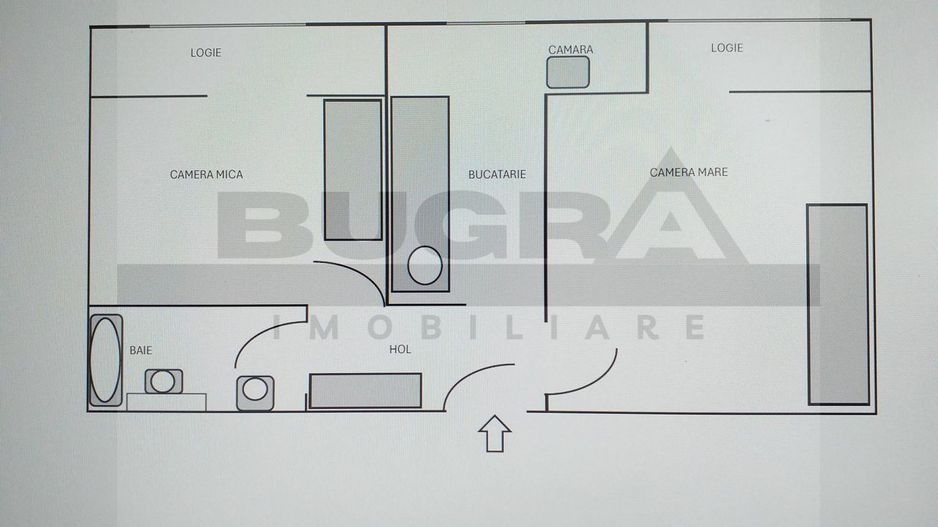Apartament 2 camere, 46 mp, balcon, zona Parang - Poză 15