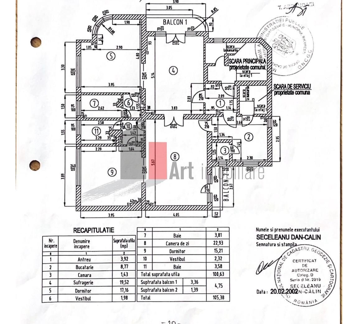 Apartament 4 camere in bloc mic- zona Piata Alba Iulia/Popa Nan - Schiță 12