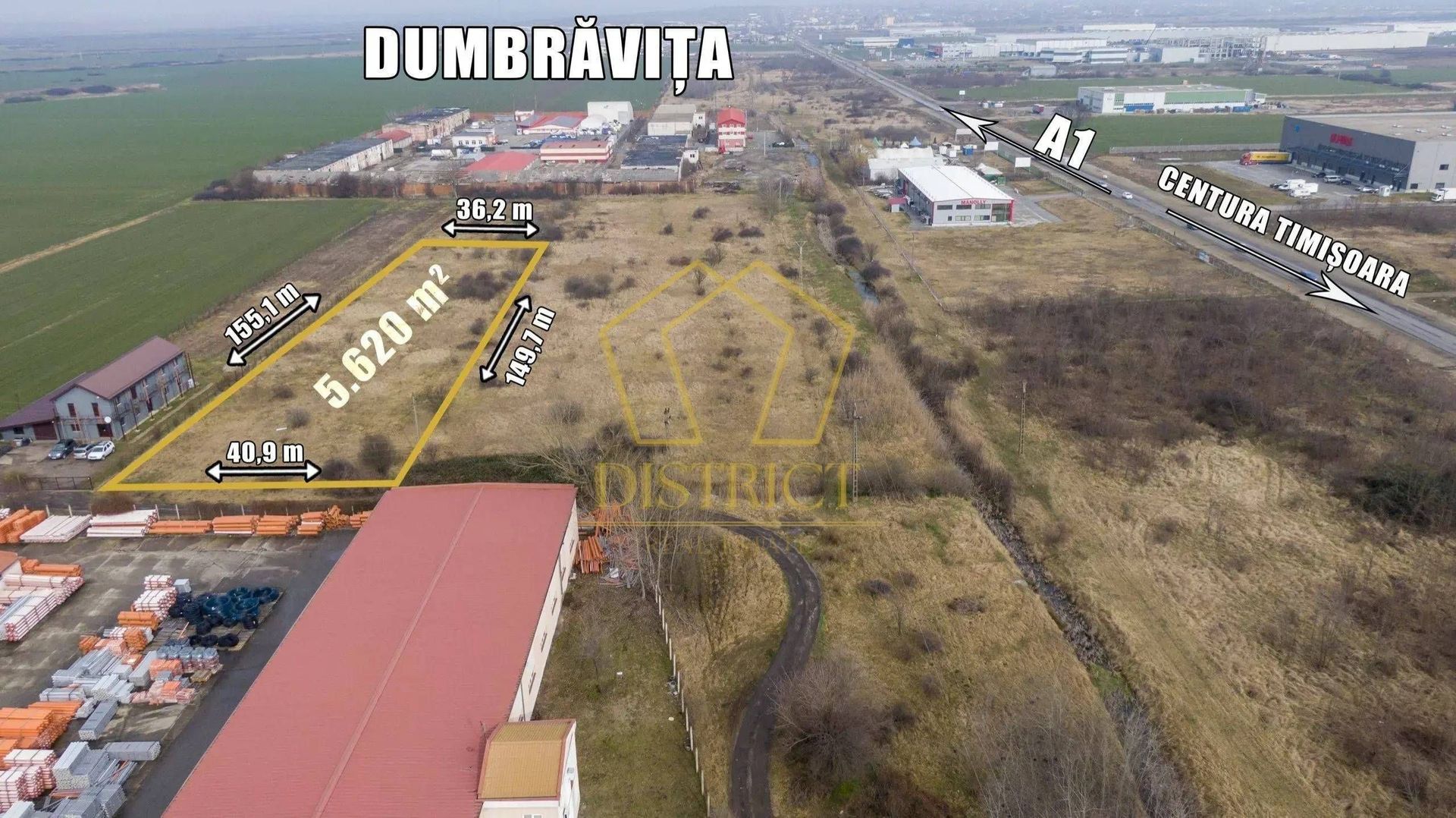 Teren pentru uz comercial - industrial 5620 mp | Dumbravita - Poză 1