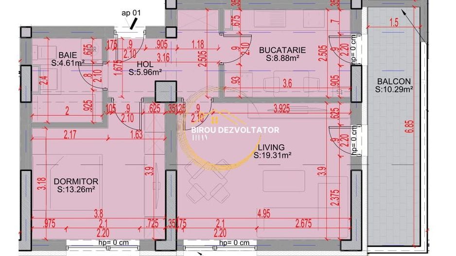 Finalizat Decomandat bucatarie mare Titan Pallady ikea Metrou STB Parc - Schiță 6