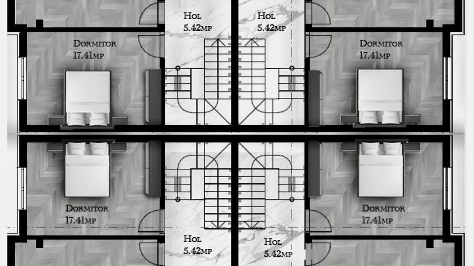 CASE TIP DUPLEX, 6 CAMERE, TOATE UTILITATILE, CENTRALA, COMISION 0% - Schiță 9