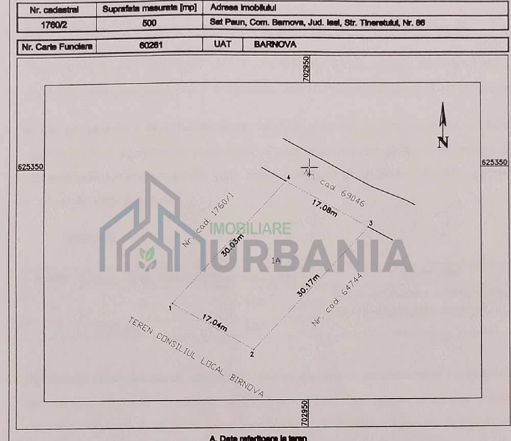 Teren intravilan de vanzare, Păun, str. Tineretului, 500 mp - Poză 1