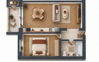 Apartament 2 camere | etaj intermediar | bloc nou | zona VIVO - Poză 4