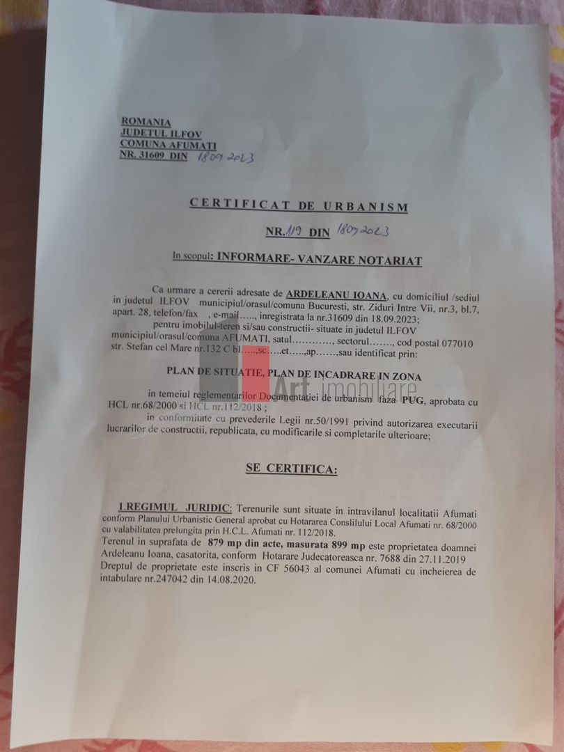 Afumati- Ilfov - 899mp-Teren - ZERO Comision Cumparator - Poză 12