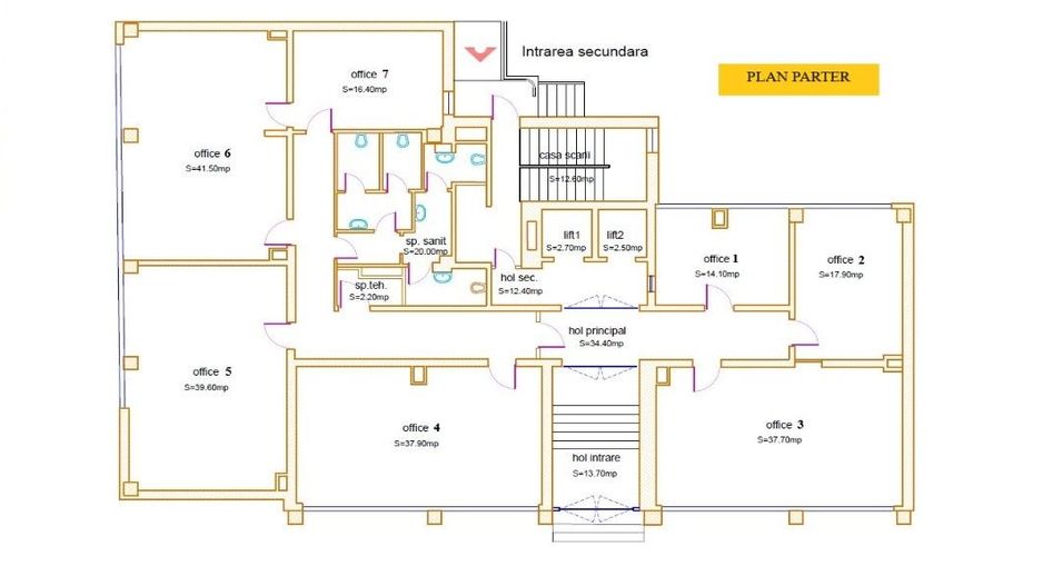 De inchiriat in cladire birouri P+5 etaje – PARTER - Poză 2
