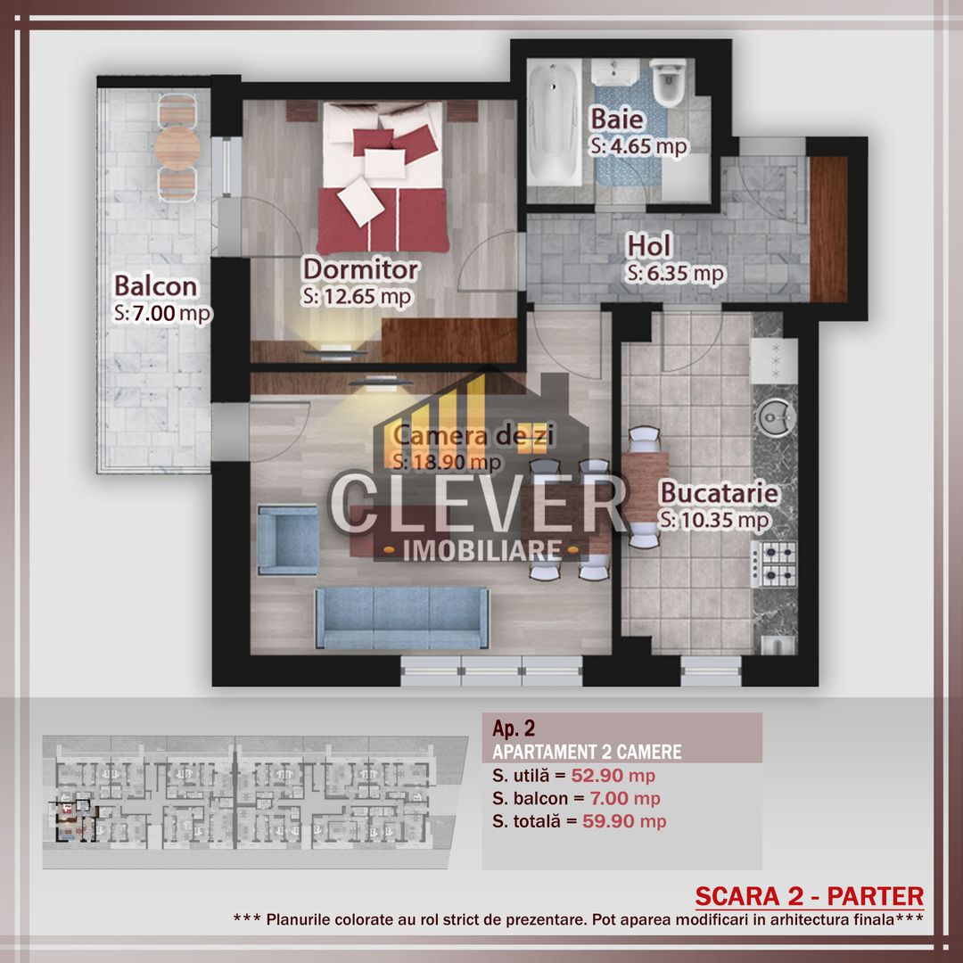 Apartament 2 camere Pallady, 60 mp, comision 0% - Schiță 18