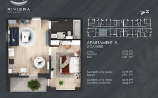 Vindem apartament 2 camere in complexul Riviera - Poză 1