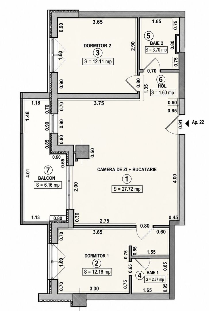 Calea Martirilor–ESO | 3 Camere | 2 Băi | Terasă | Parcare | Bloc 2018 - Poză 16