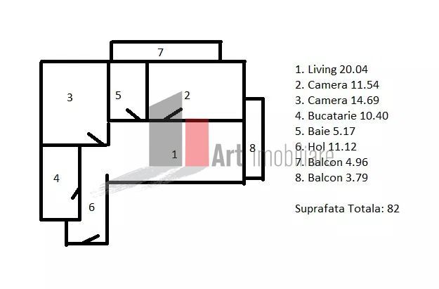 3 camere de inchiriat zona 1 Mai - Poză 8
