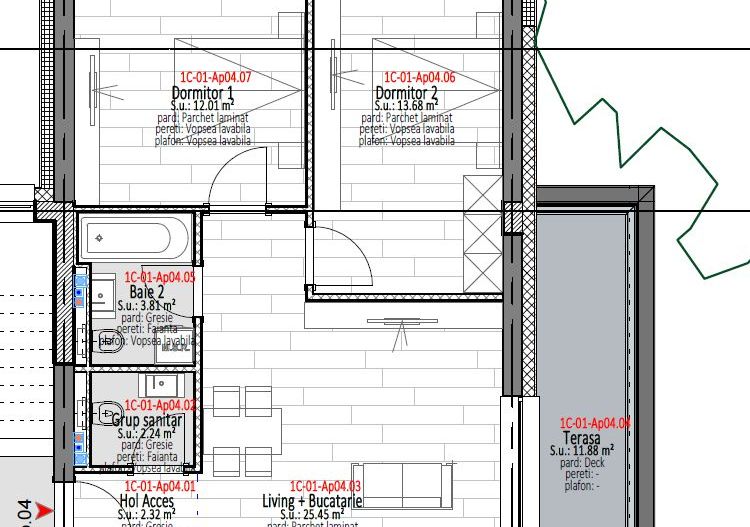 Apartament 3 camere Parcul Dendrologic | Vedere Pădure - Schiță 3