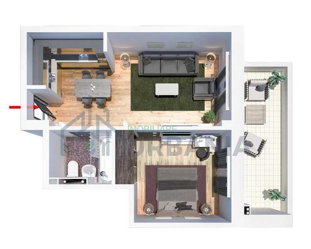 Apartament 2 camere mobilat cu loc de parcare Green Park Tatarasi - Poză 8