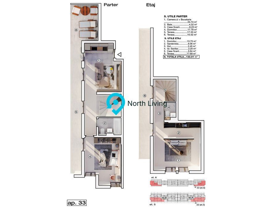 Penthouse 3 camere, 133 mp, terase, Prelungirea Ghencea - Poză 11