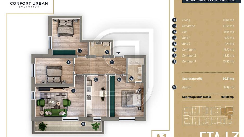 Apartament cu 4 camere, finisaje de top, ansamblu premium, zona Rahova - Poză 9