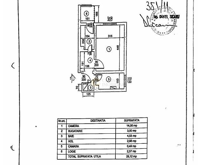 Garsoniera | Etaj 1/4 | Centrala | Creditabil | Gorjului - Schiță 9