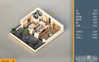2 camere cu terasă generoasă | Lumină naturală | Pallady - Schiță 11