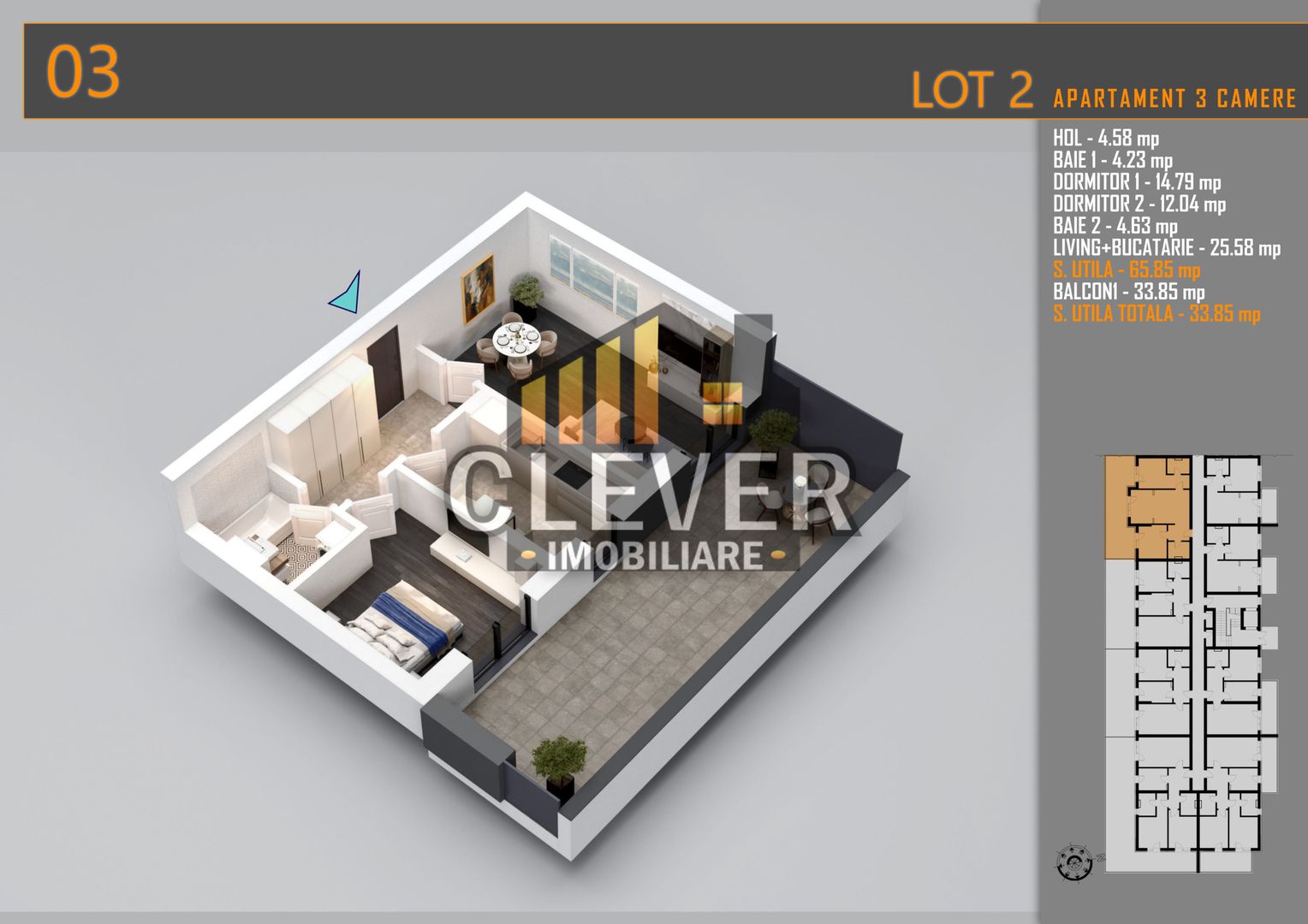 Apartament 2 Camere cu terasa de 32 mp și Comision 0%, Pallady - Poză 2