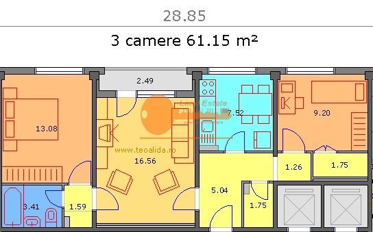 Apartament cu 3 camere in zona Drumul Taberei(Centrala Proprie) - Poză 1