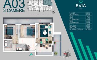 AP. 3CAM. IN BLOC PREMIUM FINALIZAT-SCOALA BRAUNER. PROIECT EVIA! - Poză 2