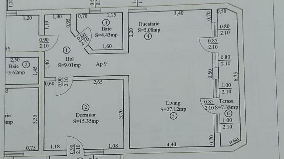 Apartament 2 camere, 61 mp, Turnisor Sibiu - Schiță 11