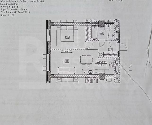 Vânzare, apartament, 1 cameră+living, bd.Renașterii Naționale, Râșcani - Poză 2