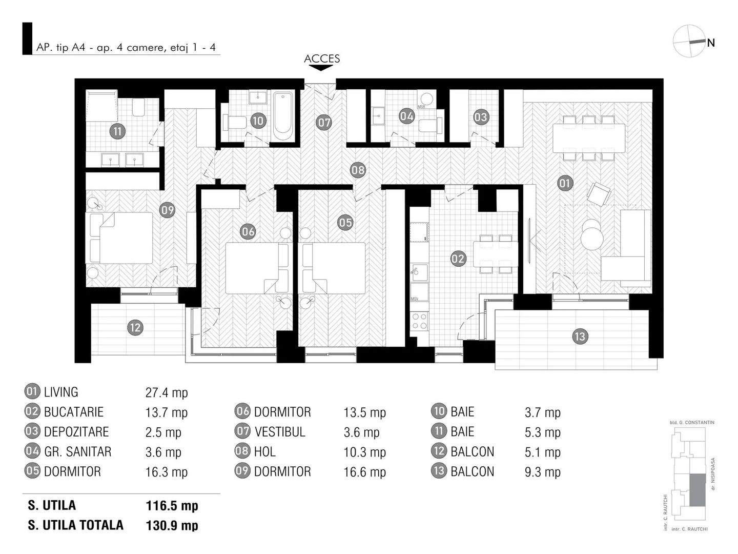 Apartement 4 camere Aviatei - Poză 12