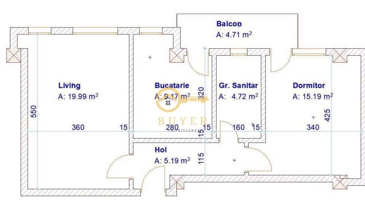 Apartament cu 2 camere si parcare subterana in Turnisor- Etaj 3 - Schiță 4