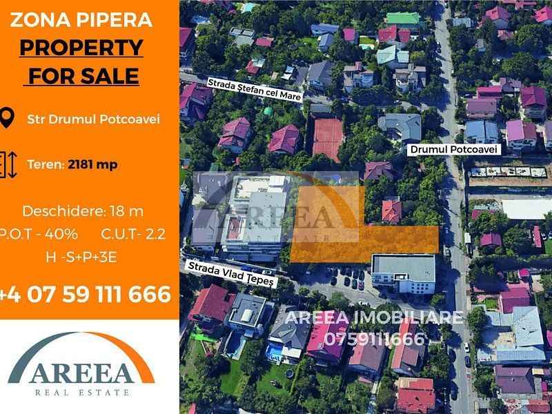 Teren 2181mp in Pipera-str Drumul Potcoavei colt cu Vlad Tepes - Poză 2