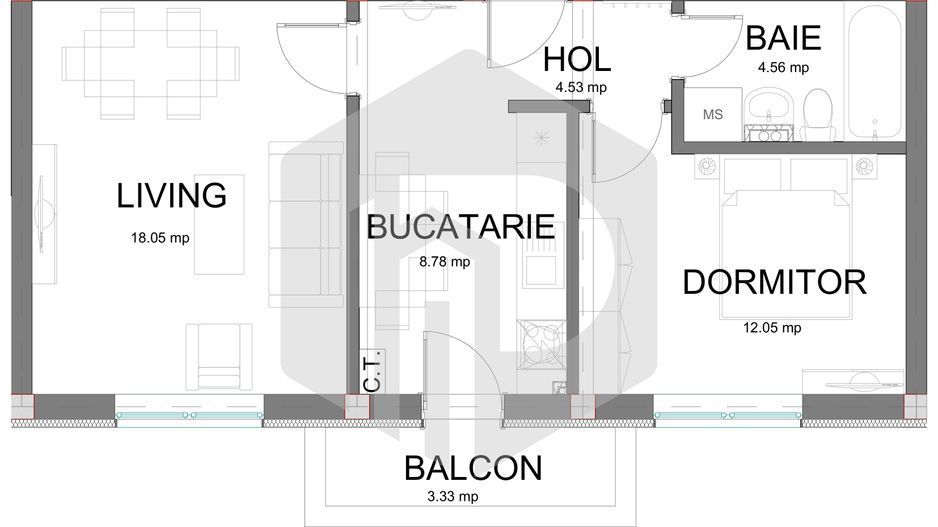 Apartament | 2 Camere | La cheie | Decomandat | Dedeman | 0% Comision - Poză 1