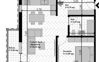 NOU APARTAMENT 2 CAMERE 57MP - Poză 3