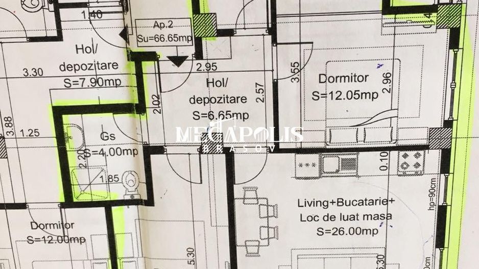 Apartament 3 Camere | 66mp | Zonă Dezvoltată | Tractorul - Poză 4