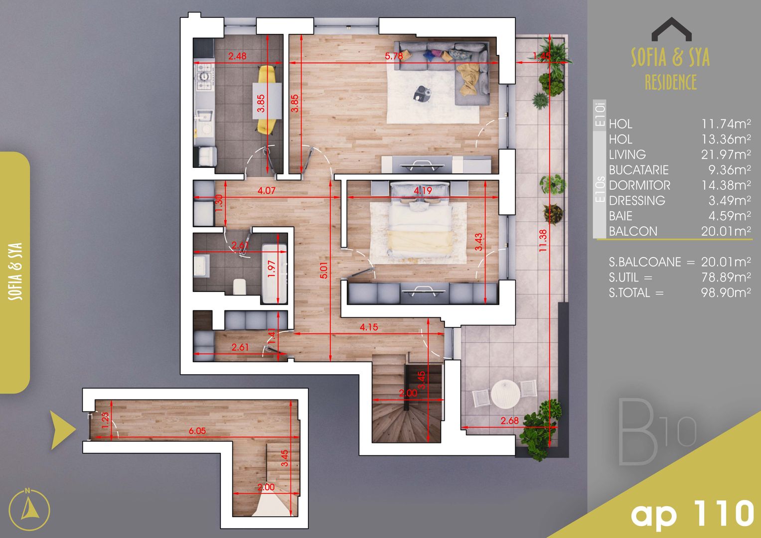 AP. 2CAM (78. MP UTILI)+LOC DE PARCARE INCLUS / BLOC FINALIZAT! - Poză 1