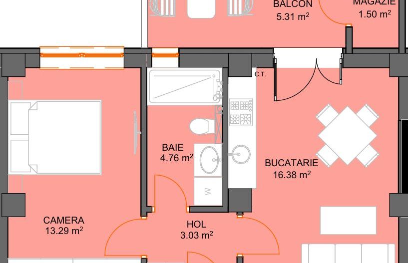 Apartament cu 2 camere si avans doar 5% - zona Doamna Stanca - Sibiu - Schiță 3