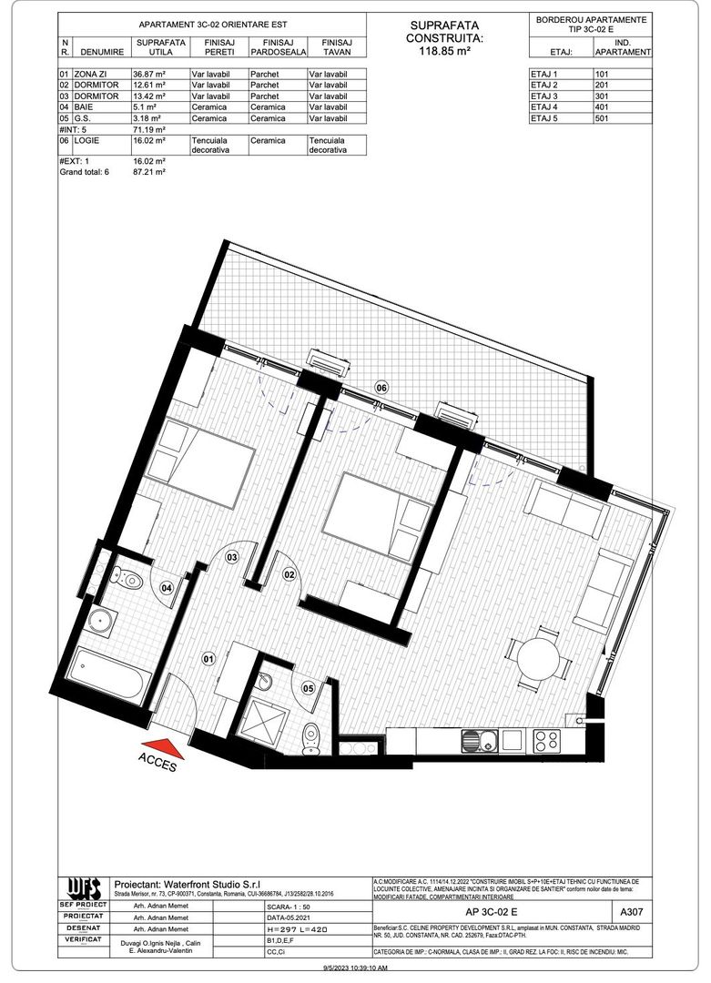 Tomis Plus - Celine Elegance - Vânzare apartament cu 3 camere, etaj 3. - Poză 12