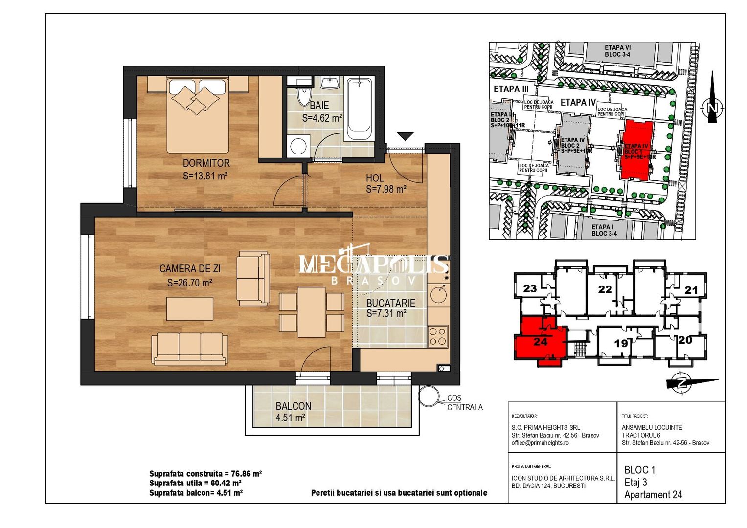 Vanzare apartamente cu 2 Camere  BRASOV  ZONA TRACTORUL - Poză 2