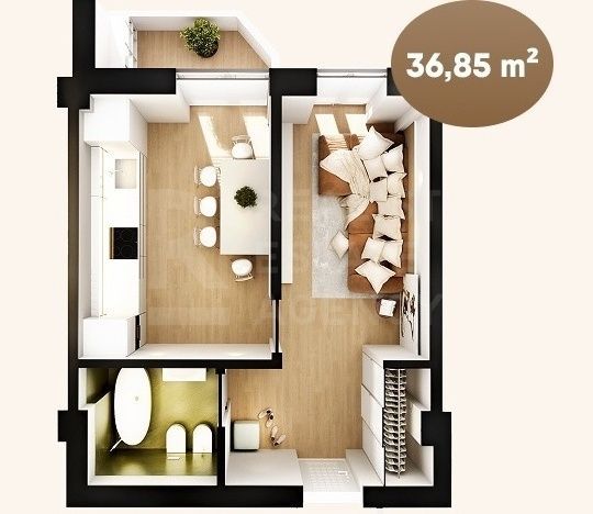Vânzare, apartament, 1 cameră str. Nicolae Dimo, Durlești - Poză 1