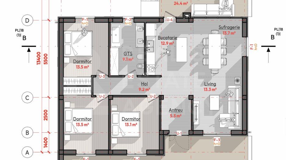 Vânzare, casă, 150 mp + 5,7 ari, strada Alexei Mateevici, Colonița - Poză 6