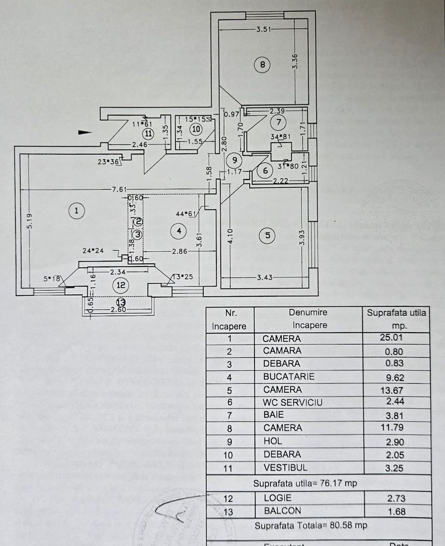 Apartament 3 camere cu centrala in bloc anvelopat, Lujerului, Militari - Schiță 11