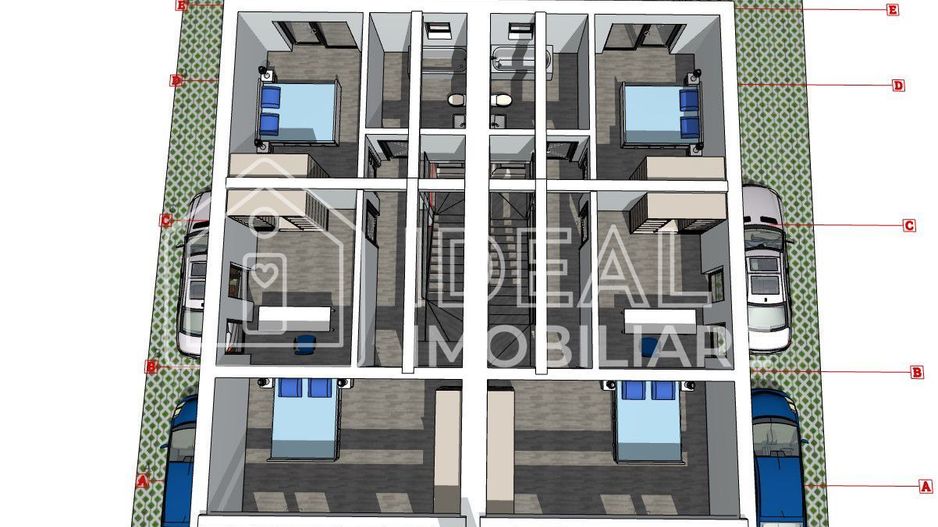 Duplex cu 4 camere si 250 mp curte, in Cartierul Arhitectilor - Schiță 7