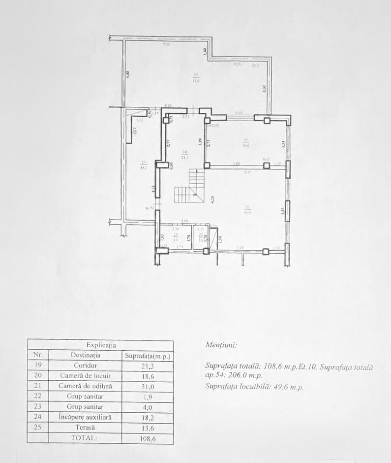 Vânzare, penthouse, 4 camere, bulevardul Decebal, Botanica - Schiță 52
