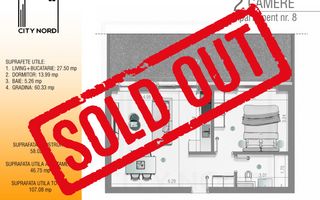 Apartament 8 – 2 camere – 46.7 mp – Grădină – Parter - Poză 1