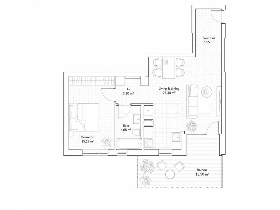 Apartament nou 2 camere, 57 mp + terasa 13,5 mp | Mehala | Comision 0% - Schiță 17