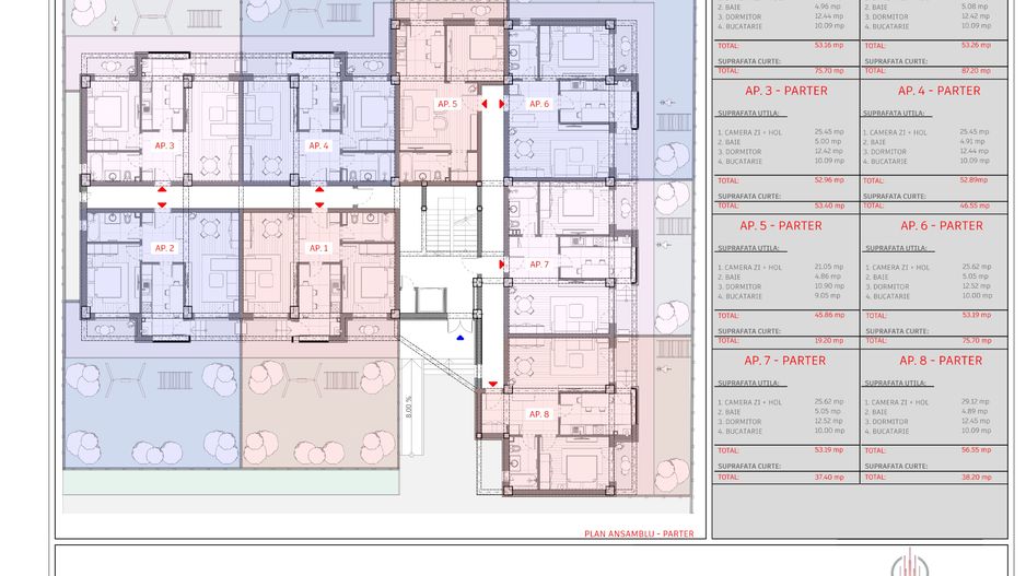 APARTAMENT NOU - 2 camere, parter, cu GRĂDINĂ, Complex LOGICENT; - Poză 3