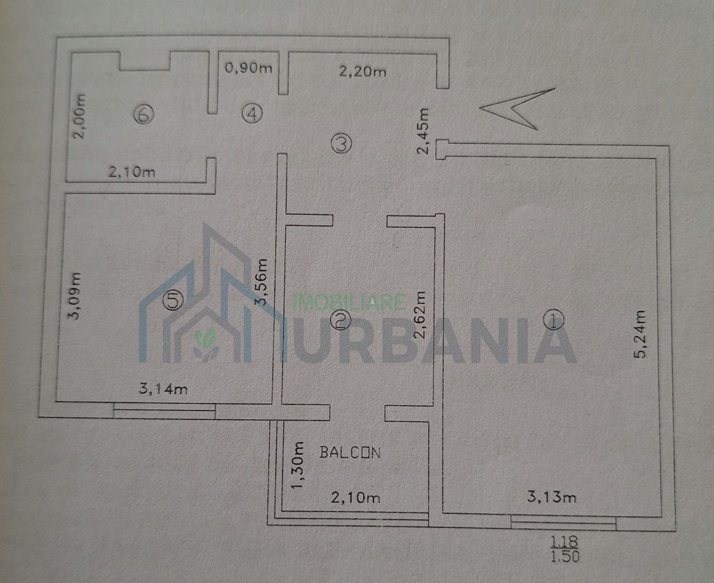 Apartament 2 camere, cartier Dacia, Iași, etaj 3, 46 mp, parcare - Poză 1