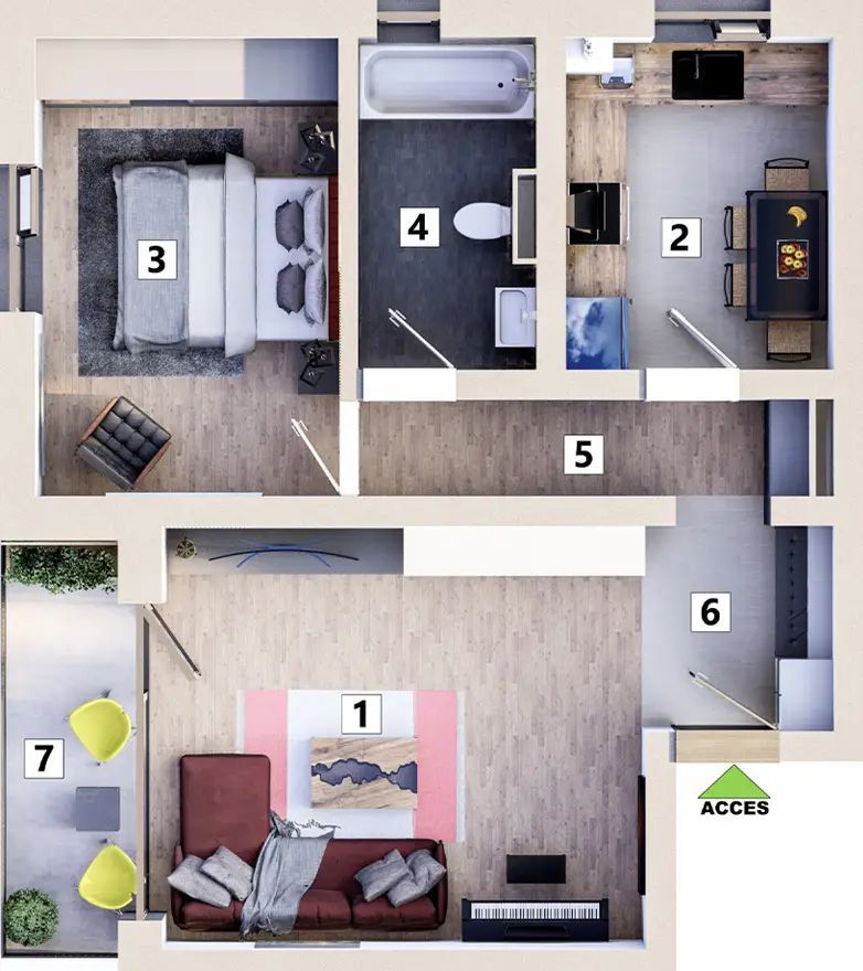 Apartament 2 camere cu loc de parcare inclus - Poză 14