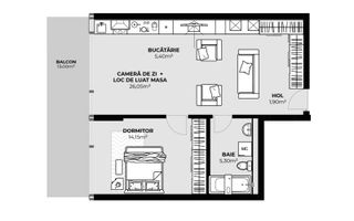 Apartament 2 camere de vânzare | 52,80 mp | Zona Autogară | Etaj 8 - Poză 1
