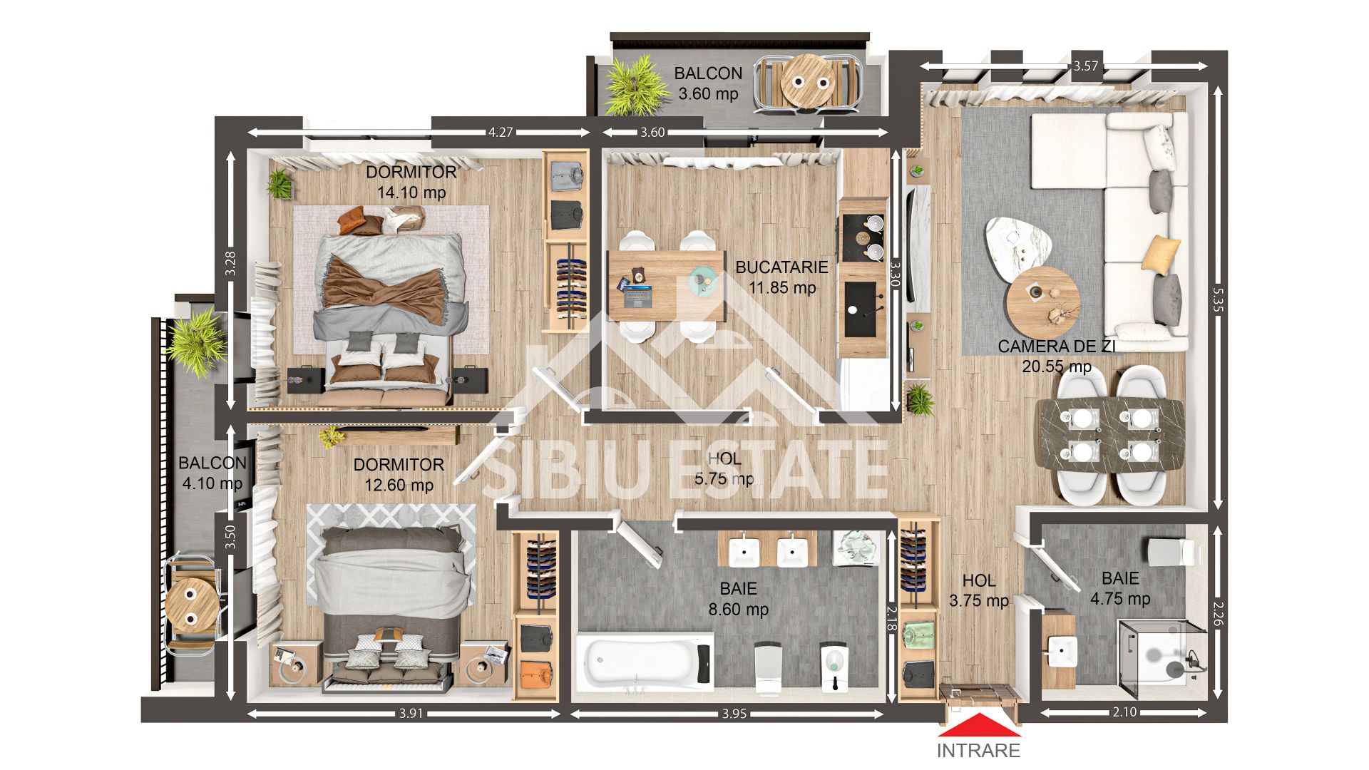 Apartament 3 camere decomandate proiect Premium Ratiu- Selimbar - Poză 6