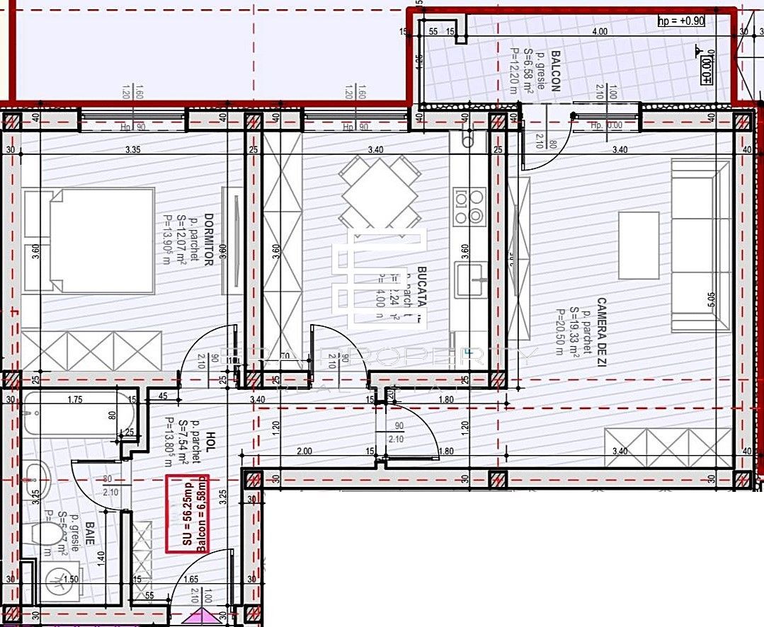 Apartament 2 camere | Etaj 1 | 56 mp utili  | Șelimbăr – Zona Unirii - Schiță 9